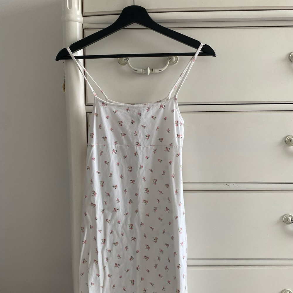 H&M White Chemise with Pink Floral Pattern